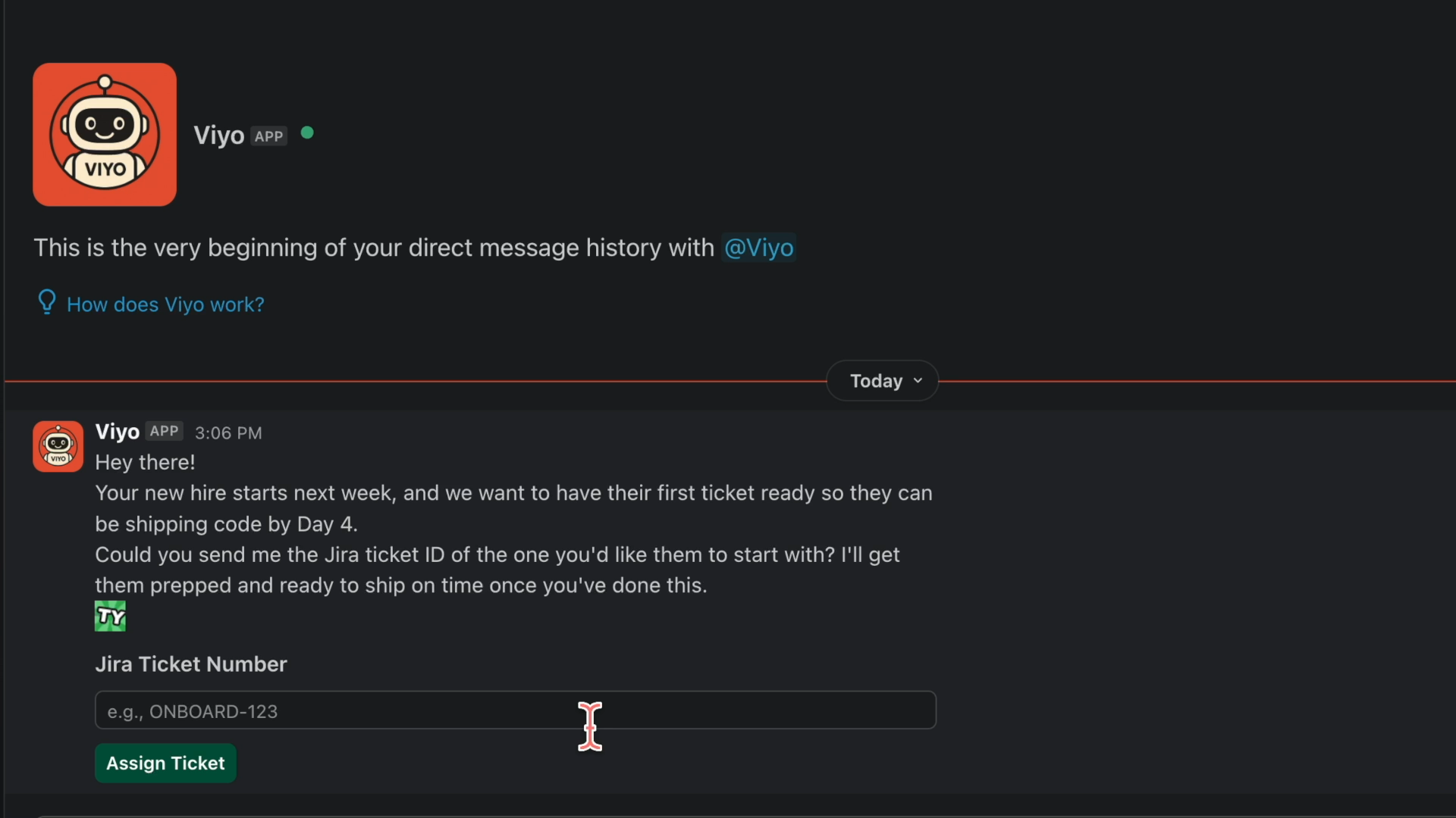 Viyo AI Assistant Demo Screenshot